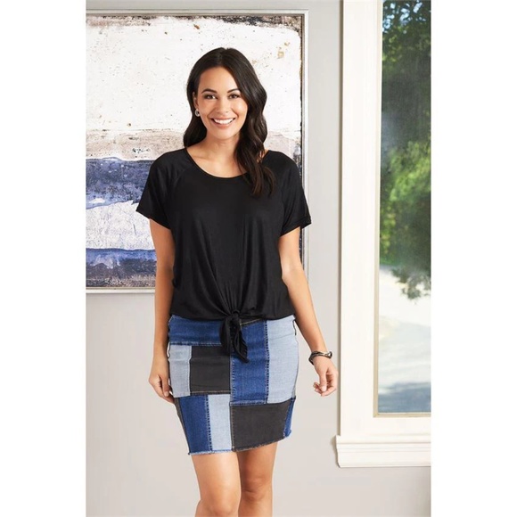 Coco + Carmen OMG Patchwork Denim Skirt - Picture 3 of 6